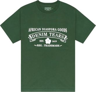 Denim Tears T-shirt met grafische print - Groen