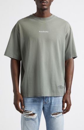 Acne Studios Gender Inclusive Exford U Stamp Mending Midsummer Graphic T-Shirt in Slate Grey at Nordstrom, Size X-Large