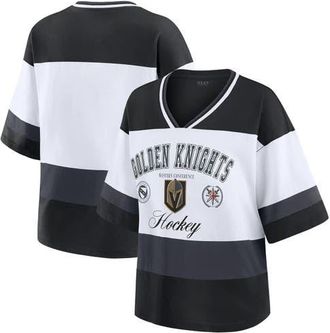 WEAR by Erin Andrews Womens WEAR by Erin Andrews Black/White Vegas Golden Knights Jersey Style Tee at Nordstrom, Size Medium