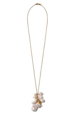 Chan Luu Freshwater Pearl Cluster Pendant Necklace in White Pearl at Nordstrom