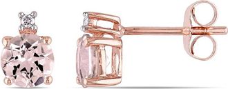 Rina Limor 10K Rose Gold 0.98 ct. tw. Diamond & Morganite Earrings