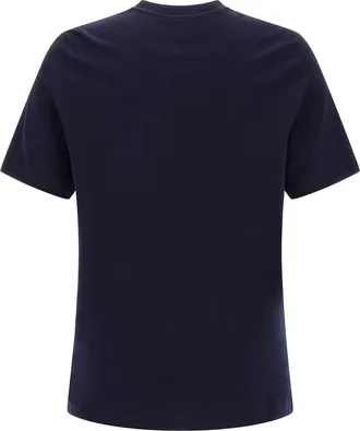 Brunello Cucinelli Logo-Embroidered T-shirt - Navy