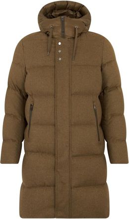 Herno Gewatteerd Jack met Capuchon - Heren - Parka Jassen - Bruin - S - Wol - Jassen