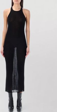 Rick Owens silk-blend ribbed sleeveless racerback midi dress