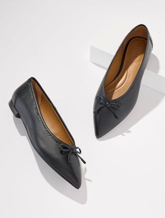 Talbots Payton Nappa Pointed Toe Ballet Flats - Black - 10 1/2 M Talbots