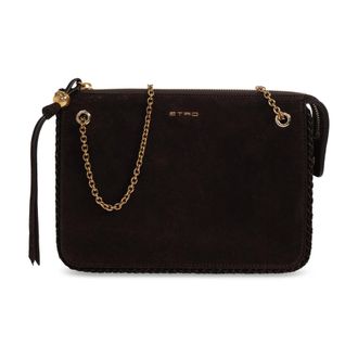 Etro Bolso de Ante con Logo - Bags - Mujer - Marr&oacute;n - ONE SIZE