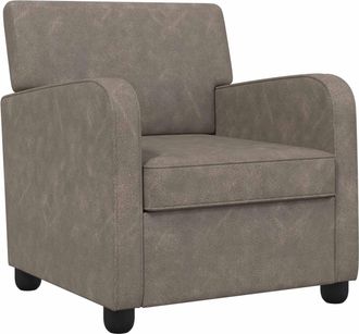 vidaXL Sill&oacute;n Gris Antiguo Cuero Sint&eacute;tico Vidaxl