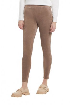 Tribal Fiona Flatten It Faux Suede Leggings In Taupe Grey