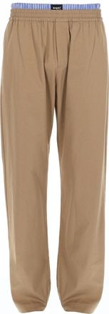 Msgm Double Elastic Cotton Straight-Leg Pants