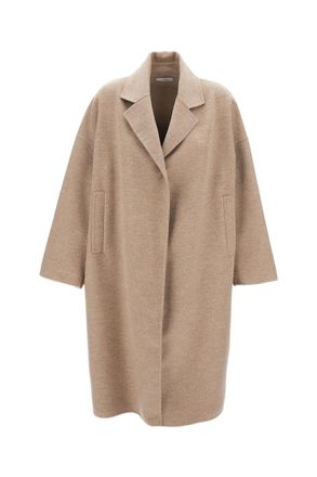 Dusan Single-Breasted Cashmere Coat With Open Front And Welt Pockets