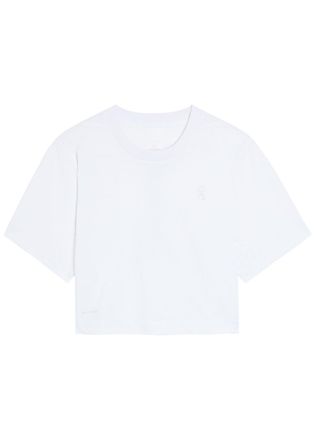 On Train-t Crop Logo Jersey T-shirt - White - S (UK8-10 / S)