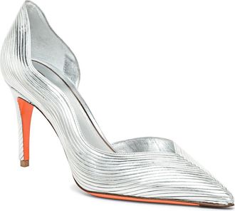 Santoni Womens leather high-heel pump in Silver at Nordstrom, Size 8.5