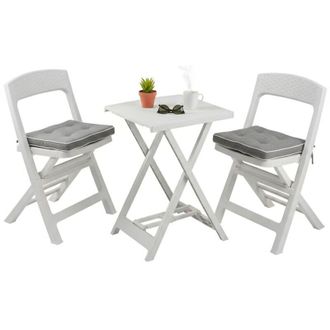 Dmora Set Salotto da Esterno Cassville, Salottino Outdoor 2 Posti, un Tavolino Made in Italy, Bianco