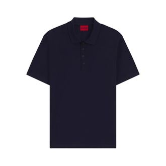 HUGO BOSS Polo Shirts, male, Blue, XL, Mercerised Cotton Slim-Fit Polo Shirt