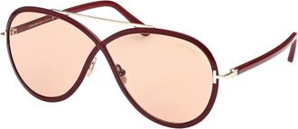 Tom Ford FT1007 RICKIE 69E Womens Sunglasses Burgundy Size 65