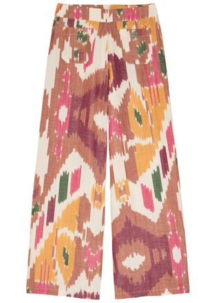 Emporio Sirenuse Adele Printed Wide-leg Trousers - Pink - 48 (UK16 / XL)