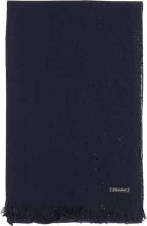 Faliero Sarti Rectangular Wool Blend Scarf with Sequin Detailing and Fringed Edges