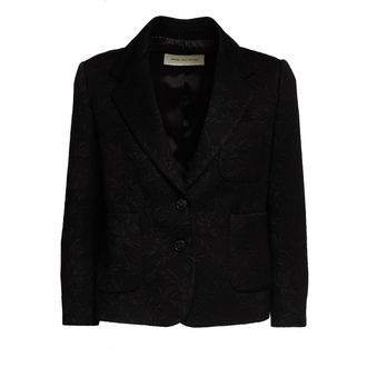 Dries Van Noten Bamis Floral Jacquard Single Breasted Blazer