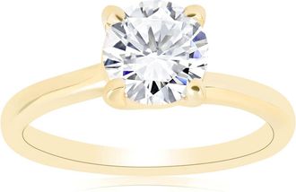 Pompeii3 1 ct Round Diamond Solitaire Engagement Ring 14k Yellow Gold