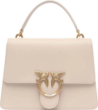Pinko Love One Handtas - Dames - Handtassen - Beige - ONE Size - Leer - Tassen