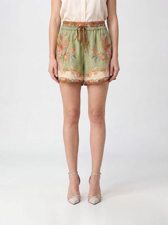 Zimmermann Shorts wide leg in seta con stampa grafica e coulisse in vita