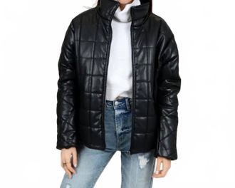 RD Style Sleek Faux Leather Jacket In Noir Black