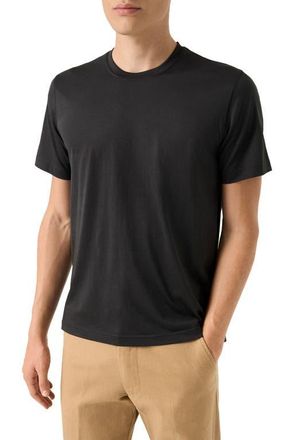 Eton Silk & Cotton T-Shirt in Dark Grey at Nordstrom, Size Xx-Large