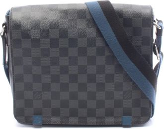 Louis Vuitton Black Damier Graphite Coated Canvas Leather Shoulder Bag (Pre-Owned)