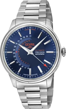 Gevril Group Guggenheim Automatic Blue Dial Mens Watch 49201B