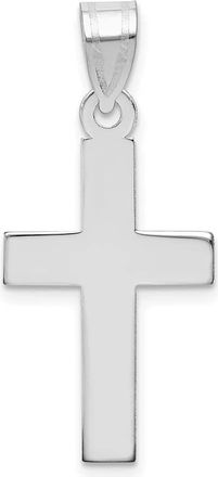 Diamond2Deal 14k White Gold Polished Cross Pendant