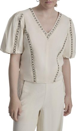 DKNY Dkny V-Neck Bubble Sleeve Top