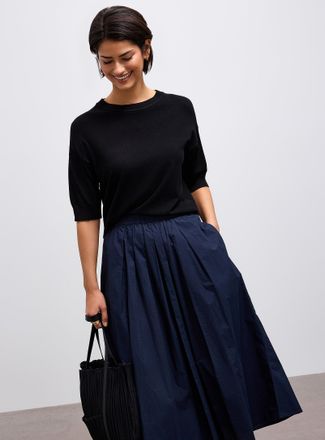 b.young Womens Elbow-length sleeves soft knit sweater