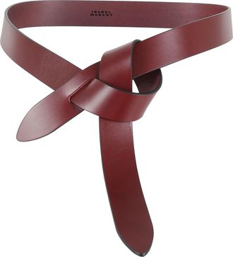 Isabel Marant Burgundy Lecce Tie Closure Cow Leather Belt