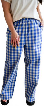 FRNCH Lighthouse Avenue Gingham Pants In Blue