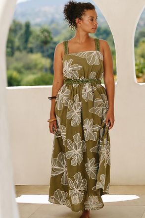 English Factory 100% Cotton Plus Cutout Maxi Dress