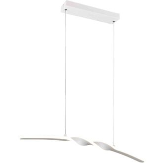 Trio Leuchten Lampada a sospensione LED, metallo, bianco, L 80 cm, Ginko