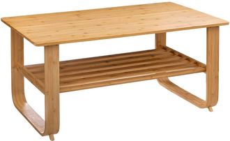 Five Five - Mesa De Centro Hoca De Bamb&uacute; Color Roble Claro 100x57 Cm