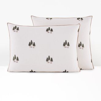 La Redoute Interieurs Geborduurd katoen/gewassen linnen kussensloop Anton