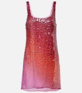 SIMKHAI Alayna ombré sequined minidress