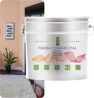 OEM Pintura Cer&aacute;mica Para Paredes, Lavable, Beige Claro, 2 L, Resistente A Las Manchas