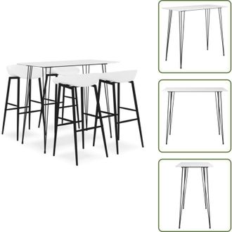 vidaXL Arredamento da bar - vidaXL Set da Bar 5 pz Bianco - Bar moderno