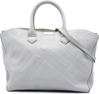 Burberry Pre-owned Burberry Elephant Embossed Calfskin Check Dewsbury Satchel Ladies MSJ2US197OLLSJF9