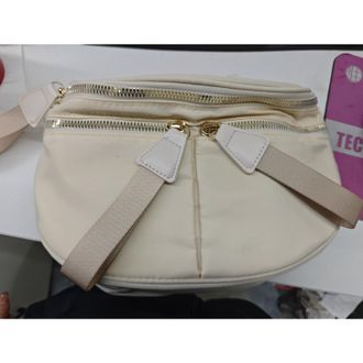 Generic Shoulder Bag Adjustable Bum Bag Double Zipper Tote Bag for Women Work (Beige)