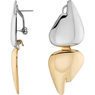 Demarson Blaze Mixed Metal Convertible Drop Earrings in Gold at Nordstrom Rack