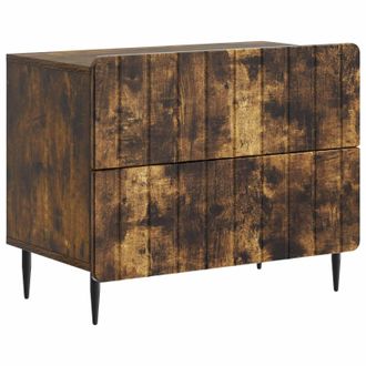 vidaXL Armario De Noche Con Caj&oacute;n Roble Ahumado 62 X 34,5 X 49,5 Cm Vidaxl