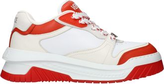 Versace White Leather Athletic Mens Sneakers