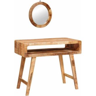 vidaXL Tavolo da Trucco con specchio Marrone legno massello di mango - Vidaxl