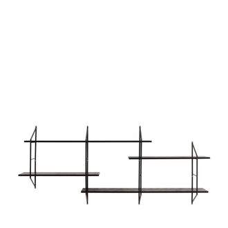 DRAWER Estanter&iacute;a de pared de madera y metal L191cm - Negro