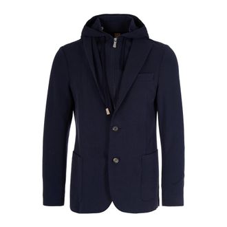 Eleventy Jassen, Heren, Blauw, 3Xl, Katoen, Single-Breasted Blazer