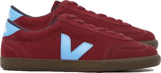 Veja Mens VOLLEY SUEDE TRAINER GRENAT/AQUA/EAGLE - Red Cotton - Size UK 11
